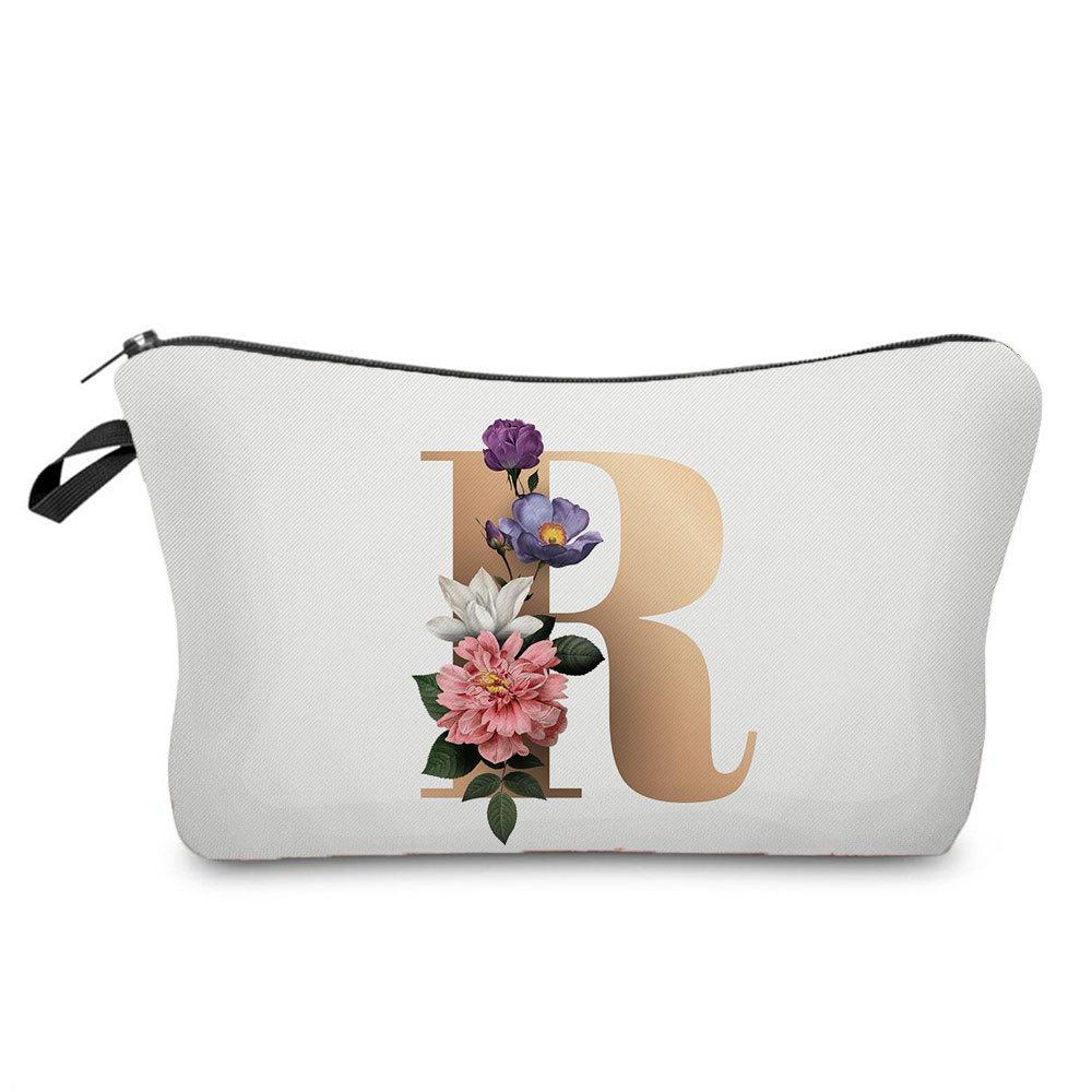 Geantă Cosmetică cu Imprimeu Litere Aurii pentru Femei Organizator pentru Articole de Toaletă Geantă de Depozitare pentru Călătorie 6719