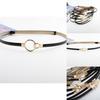 Simple Solid Color Ring Buckle Decoration Women Slim Waist Belt For Formal Office Attire