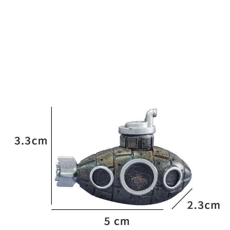 PVC Aquarium Submarine Ornament Waterproof Fish Tank Shelter Decor for Shrimp Crayfish Small Fish Hideout Landscape Accessory