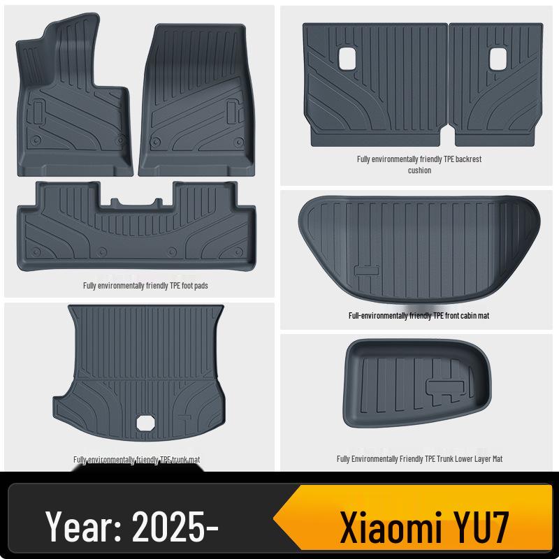 TPE Floor Mats for Xiaomi YU7 - Eco-friendly, Odorless, Color-Matching Interior.