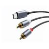 Type C Male To 2RCA Male Stereo Adapter Cable Cord Amplifiers Mixers Connection Wire for Smartphones and Tablets