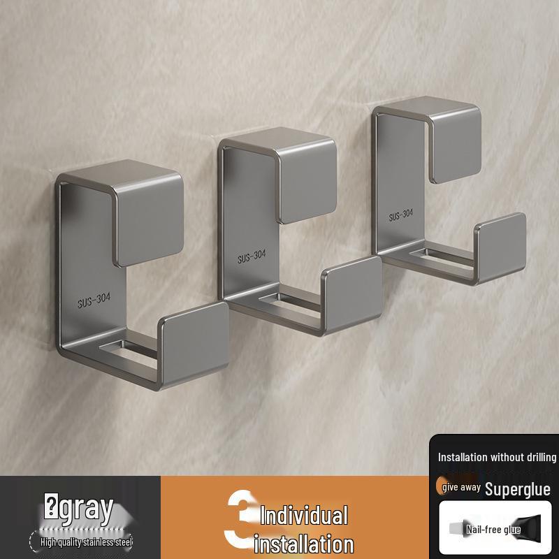 Punch-Free Bathroom & Kitchen Storage Rack with Hooks - Hanging Basin Organizer