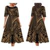 2025 Women's Dress Summer Short Sleeve High Quality Dress Soft Fabric Art Maxi Summer Polynesian Custom Maxi Dress