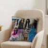 Kpop IILLIT Pillow Covers Cartoon Sofa Decorative Home Doublesided Printing Short Plush Cute Cushion Cover
