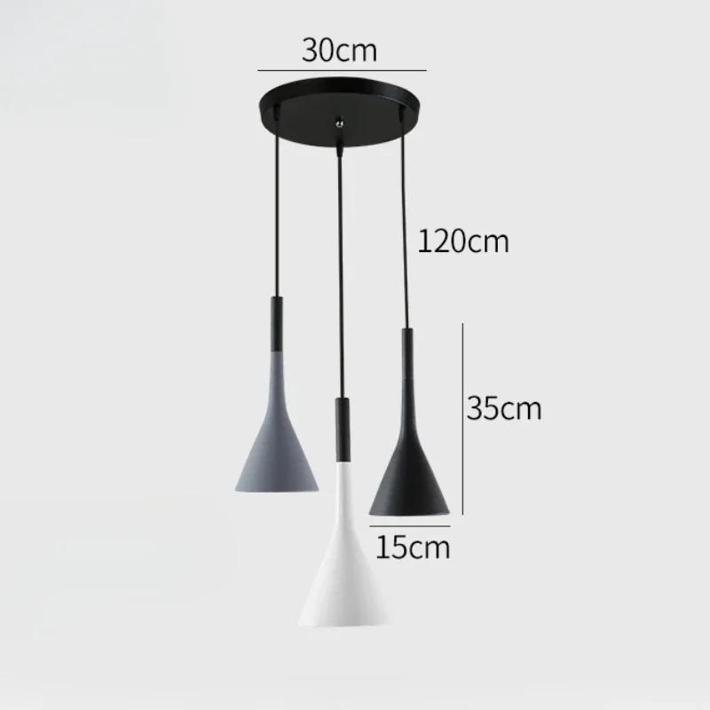 Nordic Pendant Light Indoor Chandelier Combination Aluminum LED 3 Heads Lamp Fixture for Restaurant Bar Coffee Shop Home Decor
