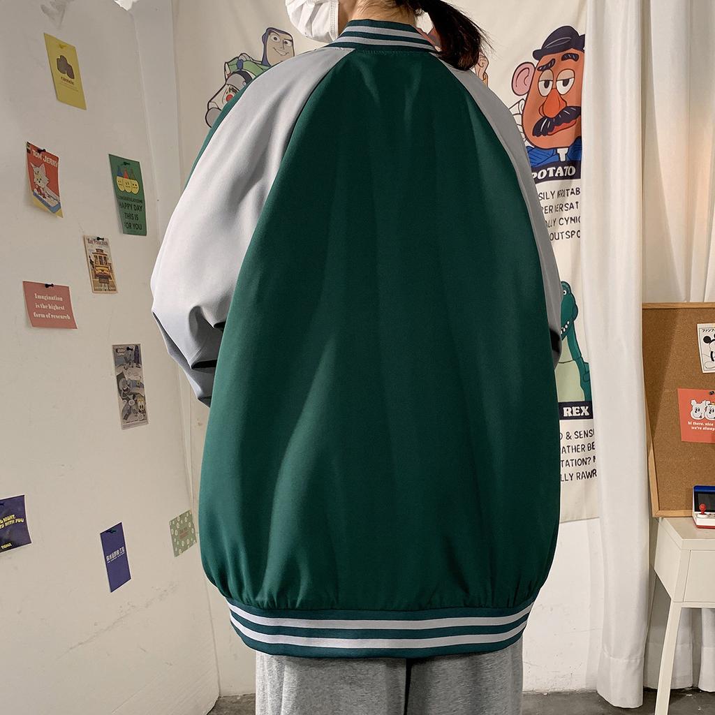 Spring and Autumn American Baseball Uniform Men's Trend Brand Loose Ruffian Handsome Baseball Uniform Stand-up Collar Bomber Jacket