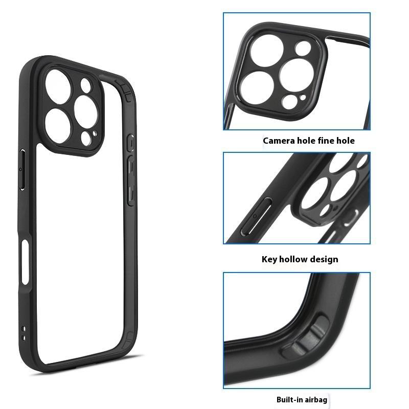 For iPhone 16 Pro Case Shockproof PC+TPU Clear Back Phone Cover