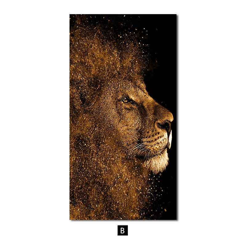 Leu, tigru, leopard, fluture, pictură modernă pe pânză, artă de perete, animale, afișe și imprimeuri nordice, decorațiuni pentru locuință.
