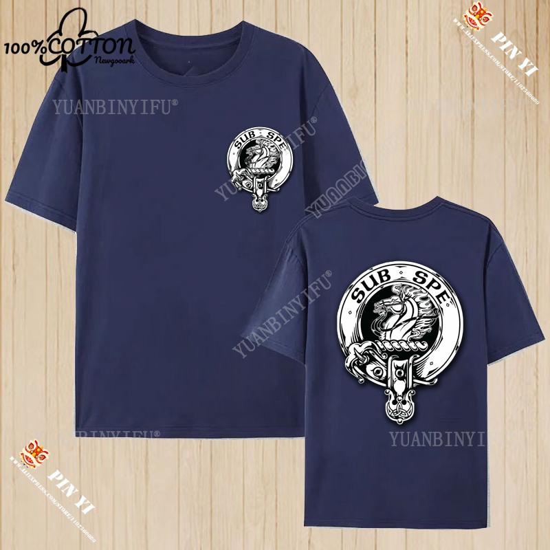 Harajuku Clan Fraser of Lovat Clansman’s Crest Badge Print Summer Trending Unisex T Shirt 100% Cotton O-neck Short-sleev