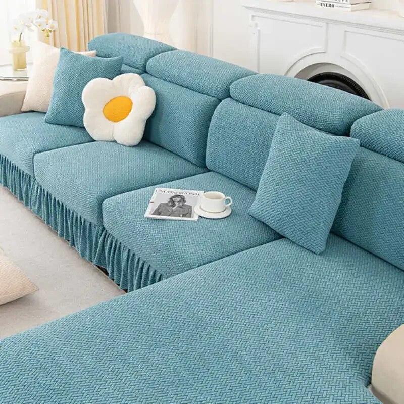 Rugalmas kanapé ülőhuzat szoknyával kombinált kanapé párna huzat All-inclusive csúszásmentes univerzális kanapé matrac