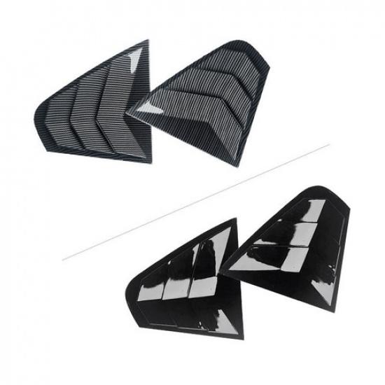 Carbon / Black Rear Window Louver Shutter Cover Trim For VW Jetta MK6 12-18