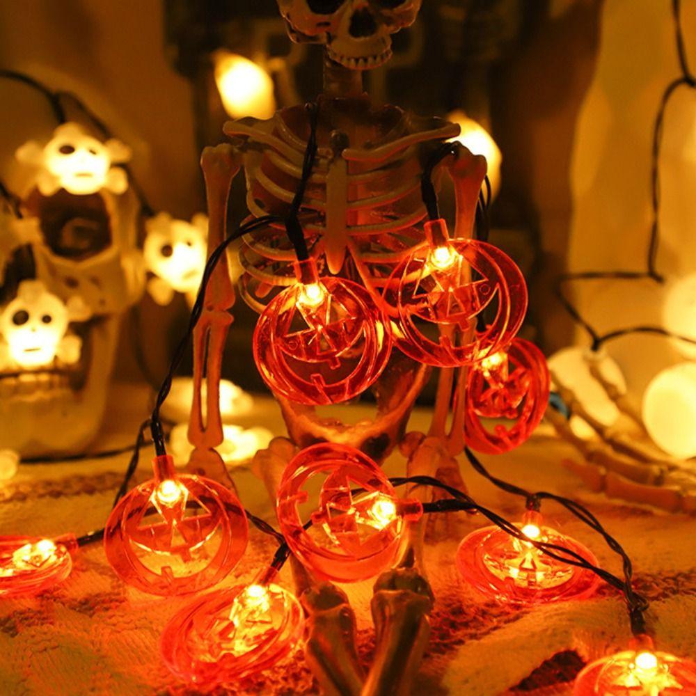 

Красочные светодиодные черепа ожерелье световая гирлянда пластиковая тыква огни призрачные огни подарок