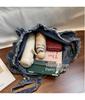 Korean Retro Denim Tote - Large Capacity, Casual, Comfortable, Wear-Resistant, Versatile Single Shoulder Bag
