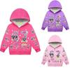 Multi-color Girls Steal a Brainrot 67 Printed Hooded Zipper Long Sleeves Jacket