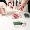 Elastic Cup Mat Heat Insulation Silicone Anti-slid Fine Texture Cup Coaster for Home