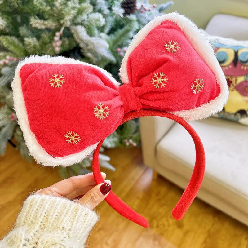 Christmas Hairband Hair Accessories New Deer Horn Bow Headwear Christmas Festival Sweet and Cute Headband Accessories