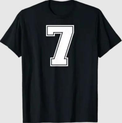 7 Number Seven Team Sports Graphic Varsity Matching T-Shirt