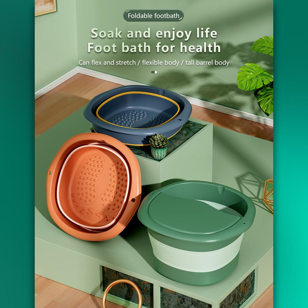 Складне Відро для Миття та Масажу Стоп, Щиколоток та Пальців Ніг, Великий Об'єм, Ванночка для Ног, Таз для Миття Ніг, Масажний Салон, Педикюр, Побутові Приналежності