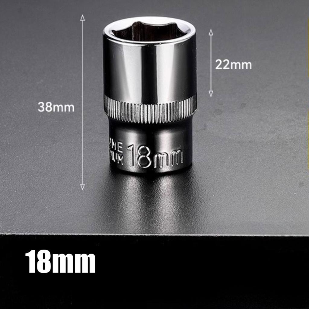 1pc 8-32mm Hex Socket Wrench Head Set 1/2 Short Long Socket Deep Nut Driver Sleeve Spanner End Ratchet Tool With Holder