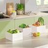 3/6pcs/set New Acrylic Storage Box White Square Display Stand Five-Sided Space Saving Buffet Riser Dessert Cake Box Home Decor