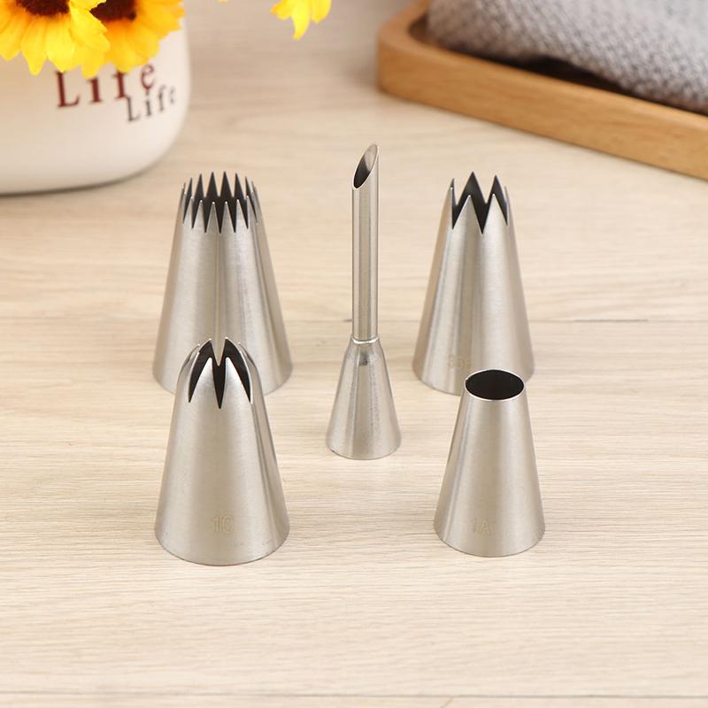 5 Teile/los Große Größe Creme Kuchen Icing Piping Tipps Puff Mund Düsen Gebäck Tipps