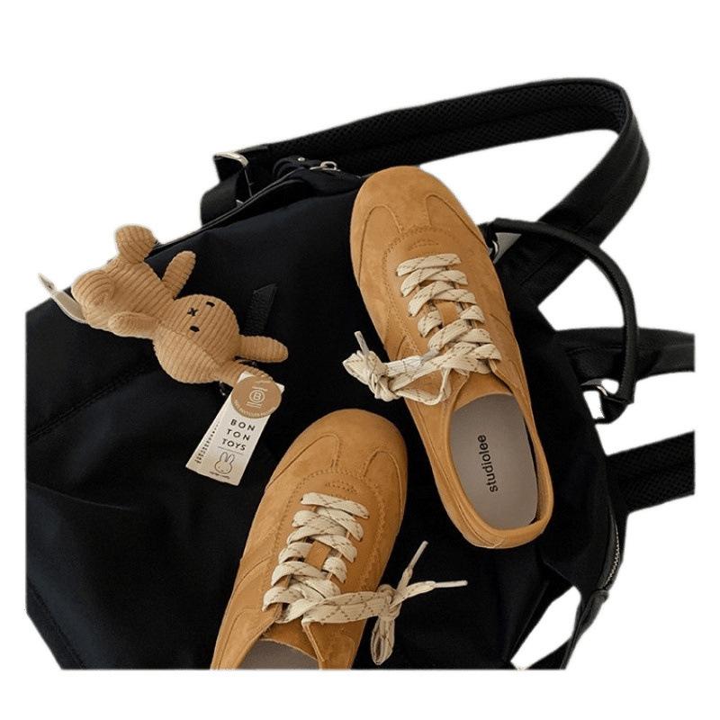 Cowhide Edition~ Retro Color Matching Versatile Casual Flat Bottom Marathon Women