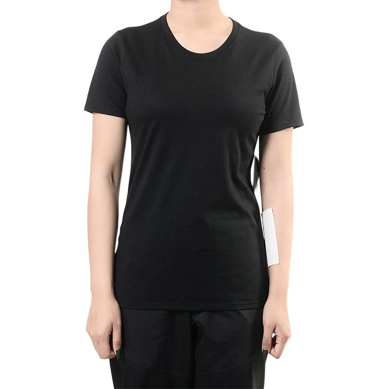 Nike Solid Color Crew Neck Short Sleeve T-Shirt Women tops Black 836327-010
