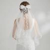 Flowing Girls Head Gauze Polyester Bridal Tulle Portable Bow Veil Hair Hoop  Photo Props