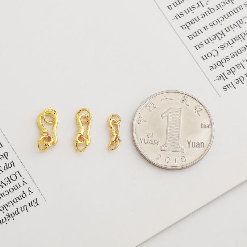 Conectori pentru bijuterii DIY: Închizătoare din argint sterlin S925 placate cu aur, cu model S, semn de întrebare și catarame de închidere pentru brățări și coliere.