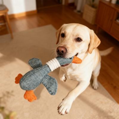 Indestructible Goose Dog Toy for Heavy Chewers Pet Stuffed Wild Goose Chew Toy with Squeaker Supports Healthy Chewing Instincts for Dogs Mental