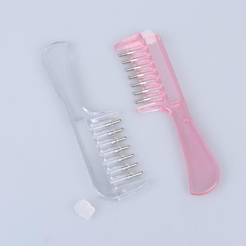 Unisex Essential Oil Applicator Massage Comb Built In Liquid Reservoir Rolling Metal Teeth For Hair Growth Beard Care