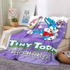 Tiny Toon Adventures Flannel Blanket Super Soft Warm Cozy Blanket For Sofa Bed Office Travel Allseason Home Decor Gift