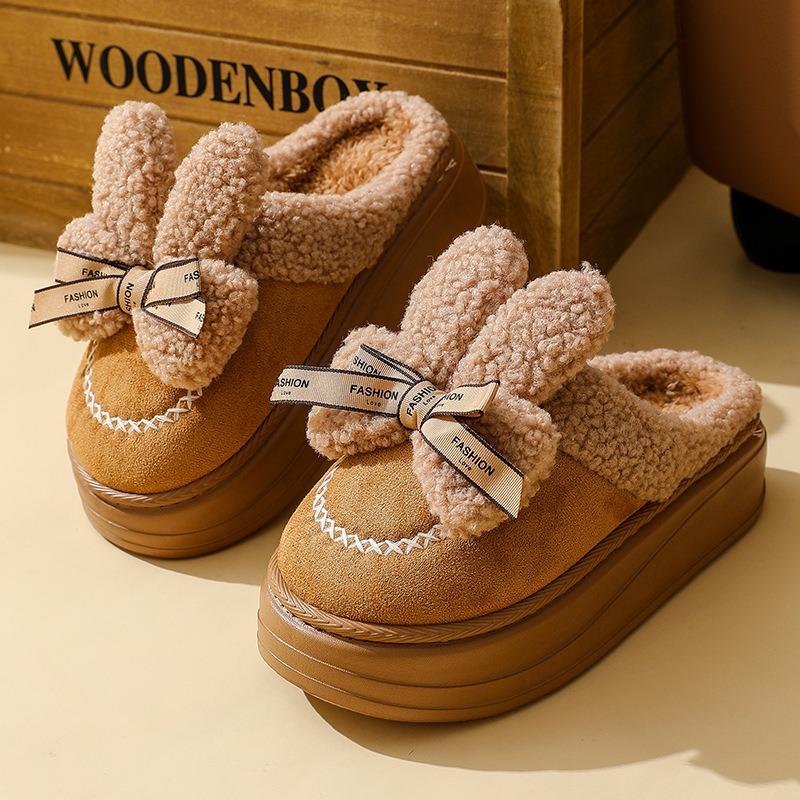 New household slippers home non-slip flat bottom couple fashion simple style autumn and winter warm cotton slippers