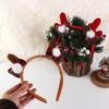 Trendy Plush Bowknot Hair Hoop Korean Style Head Wrap Christmas Hairband Elk Photo Props Christmas Headband Kids