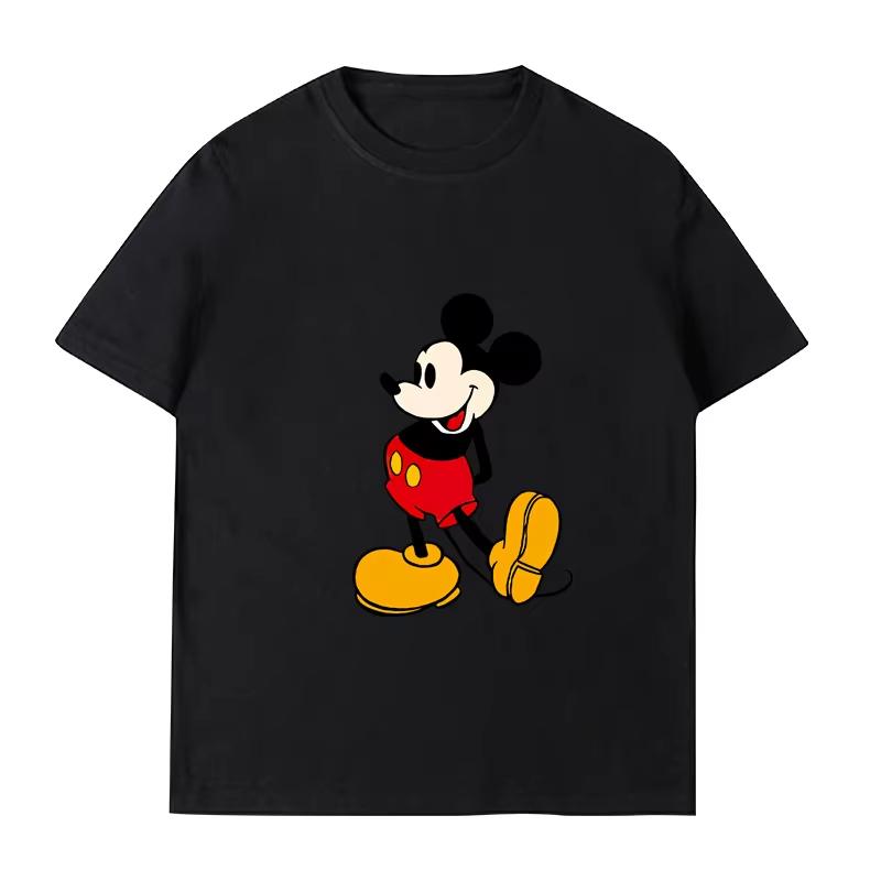 Summer New Cartoon Disney Mickey Mouse Print Couple T-shirt For Men Women Short-sleeved O-neck Tees Casual Sports Oversized  Top
