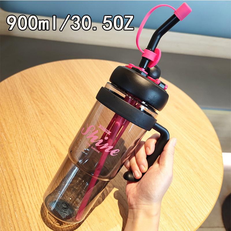 Portable Ladies Water Cup With Straw And Handle For Home Outdoor Travel