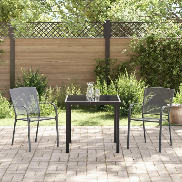 VidaXL Set de salle à manger de jardin en anthracite 3379282