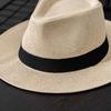 Foldable Roll Up Short Brim Trilby Hat Panama Beach Hat Fedora Straw Sun Hat for Men Women, Ideal Choice for Gifts