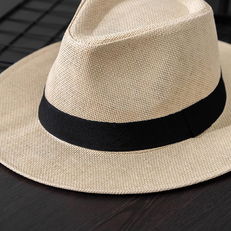 Foldable Roll Up Short Brim Trilby Hat Panama Beach Hat Fedora Straw Sun Hat for Men Women, Ideal Choice for Gifts