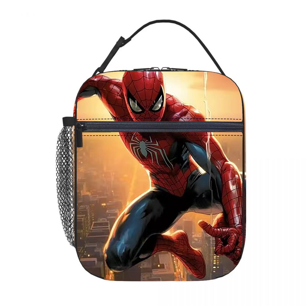 Spider-Man Cartoon Anime Lunch Bento Bag Children'S Fully Printed 3D Digital Insulation Bag Portable Outdoor Picnic Bag
