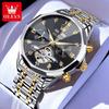 OLEVS 6621 Waterproof Men Calendar Reloj Hollow Men's Watch Original Brand Automatic Mechanical Business Tourbillon Wristwatch