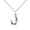 Colorful Zircon Alphabet Necklace: Women's European & American Design