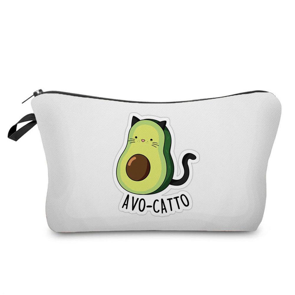 Women Avocado Print Cosmetic Bag Toiletries Organize Travel Storage Case 6700
