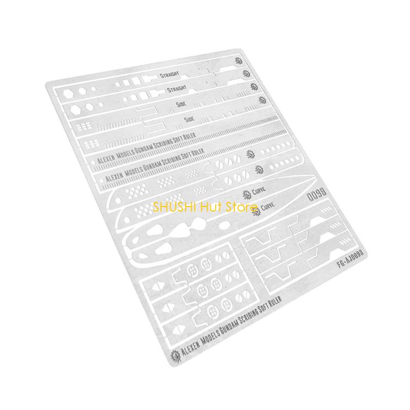 Detail Adding Templates Curved Surfaces Craft Tool Professional Scribing Ruler D57B