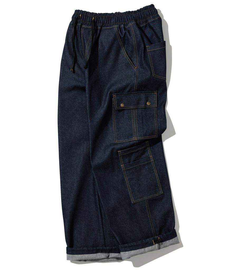 Seinteukeulu Double Cargo String Jogger Pants Dcj-338 Denim Indigo