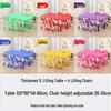 Children's Rectangular Plastic Learning Table & Chair Set with Building Block Surface