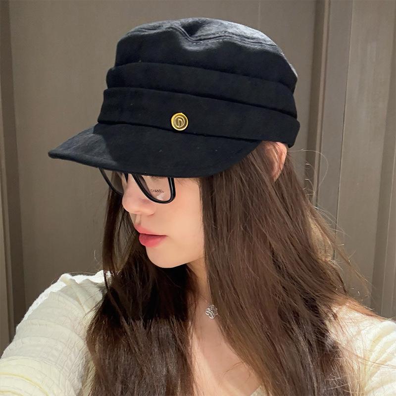 New Autumn and Winter Suede Caps  Children's Flat Topped Retro Equestrian Caps  Versatile Octagonal Caps That Show Off Your Face  and Newsboy Caps