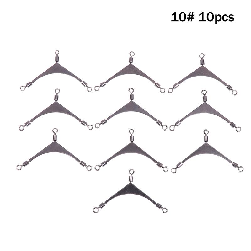

10Pcs 3-Way Swivel Connectors for Saltwater Fishing Rolling Triple Fishing Swivels Cross Line Connectors Tackle 10 per Lot