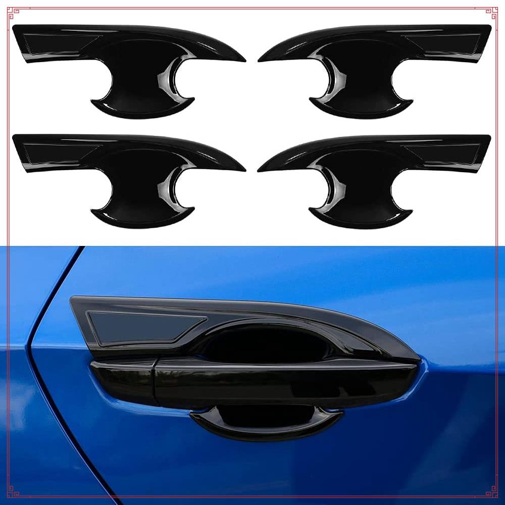 For 10Th Gen Civic ABS Exterior Door Handle Bowl Cover Trims For Honda Civic 2016-2021 Gloss Black Gloss Black
