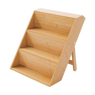Bamboo Seasoning Organizer Condiment Storage 3 Tier Compact Multifunction Kitchen Cabinet Shelf for